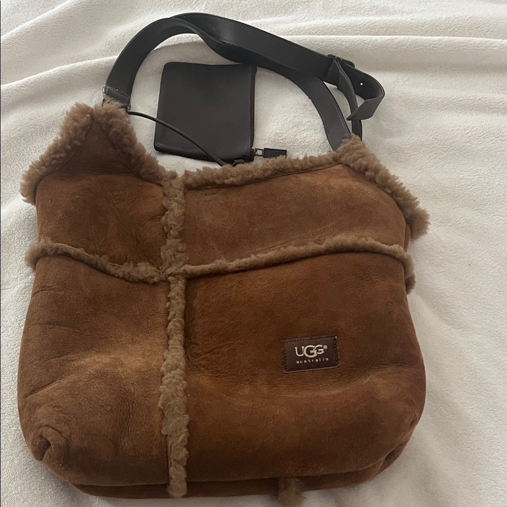 UGG Tan Shearling Shoulder Bag